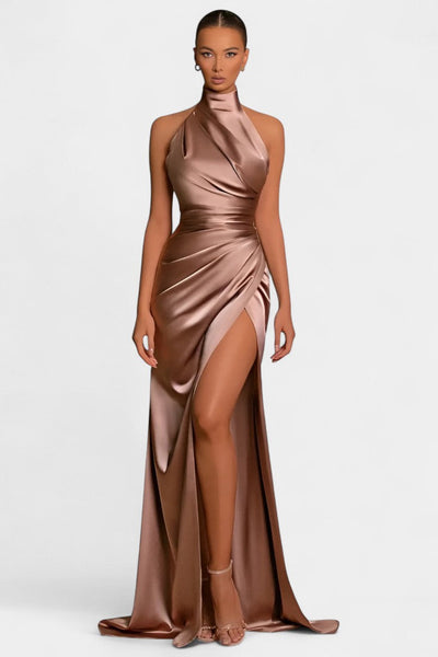 Symone™ | Vestido Halter Abertura