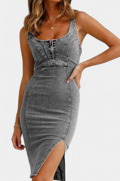 Janessa™ | Vestido Denim Tirantes