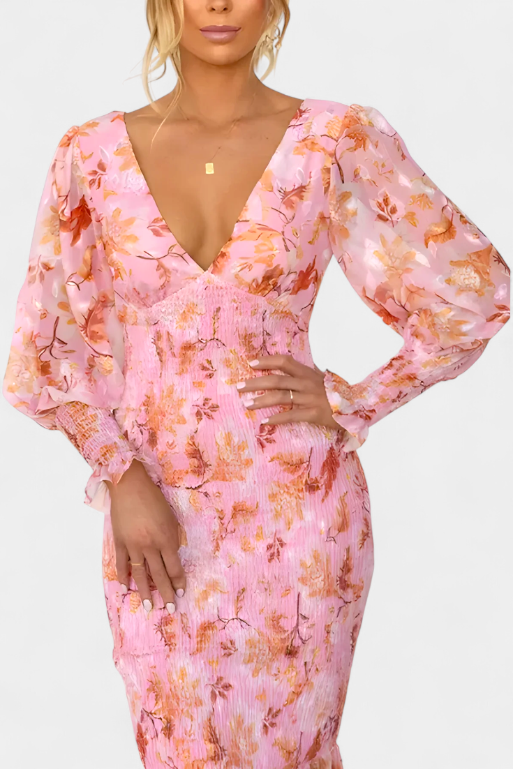 Carly™ | Vestido Fruncido Floral