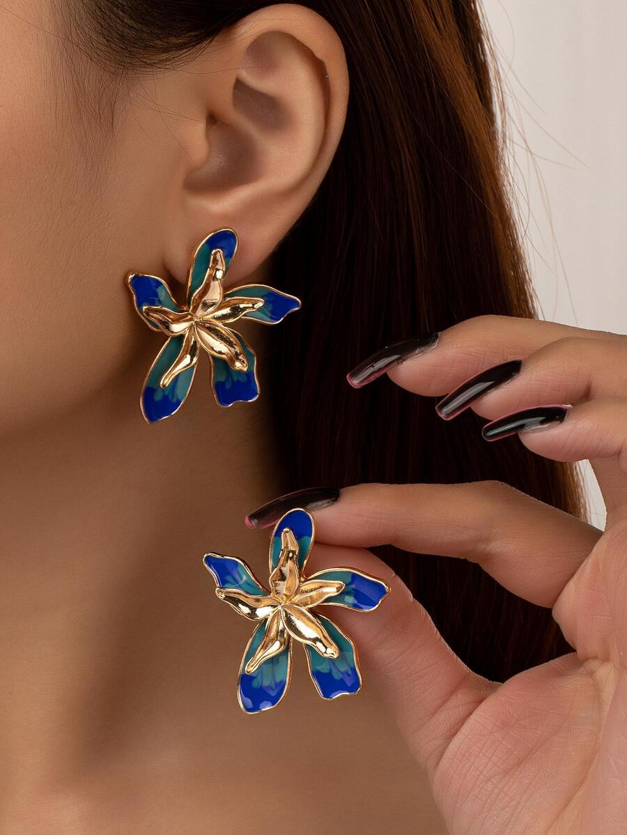 Alba™ | Pendientes Flor Azul