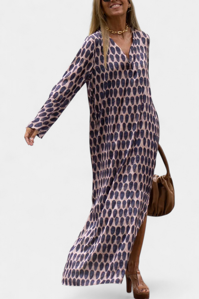 Brisa™ | Vestido Geométrico Largo
