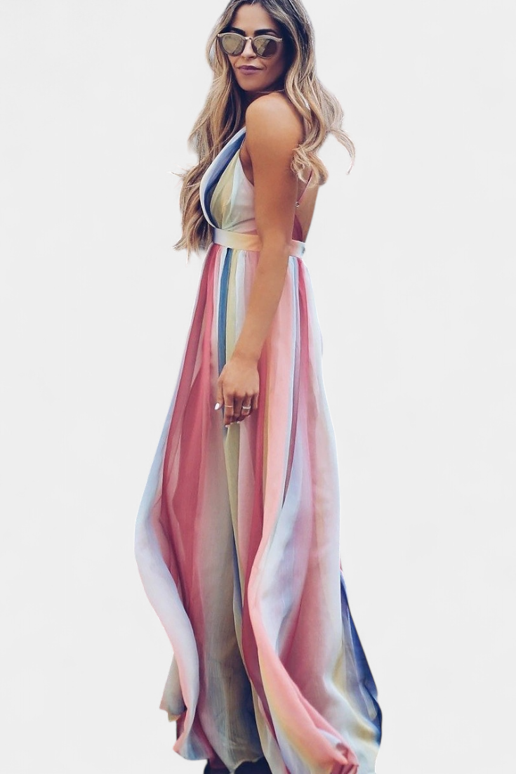 Gretchen™ | Vestido Rayado Multicolor