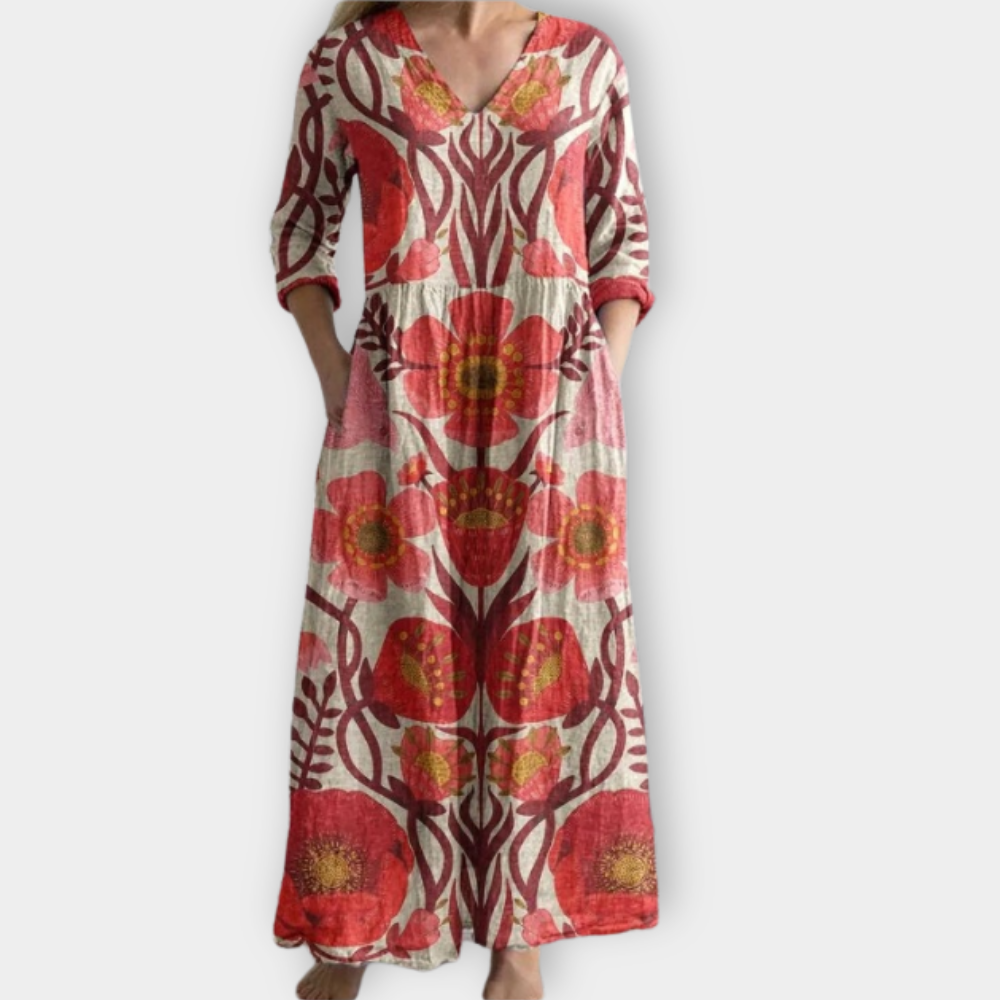 Raquel | Vestido boho maxi