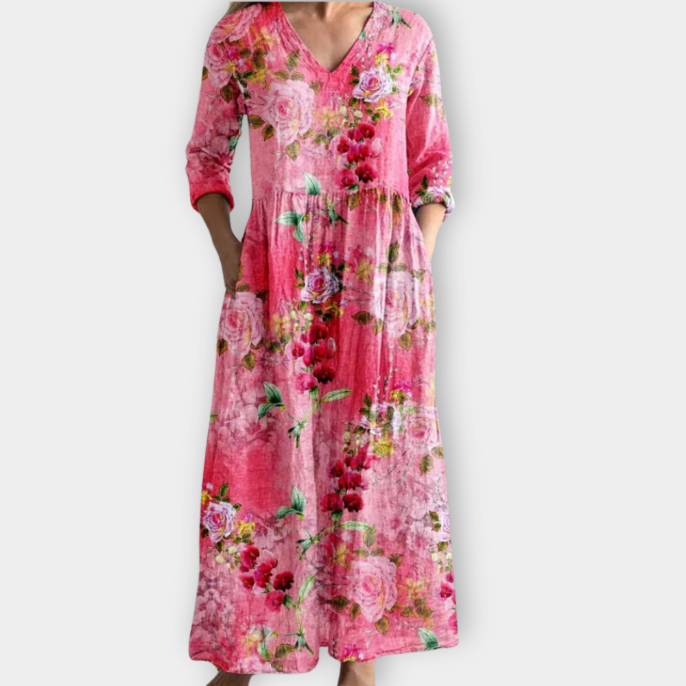 Lora™ | Vestido boho maxi