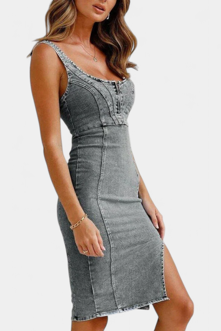 Janessa™ | Vestido Denim Tirantes