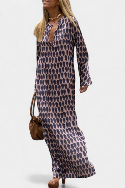 Brisa™ | Vestido Geométrico Largo