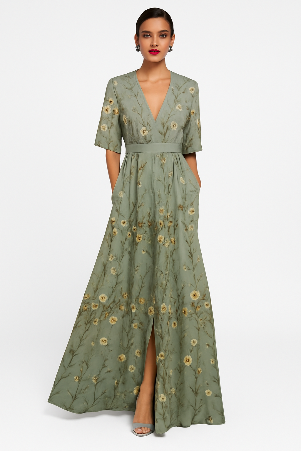 Valentina™ | Vestido Floral Verde