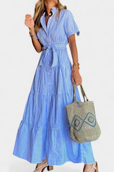 Maya™ | Vestido Camisero Rayas