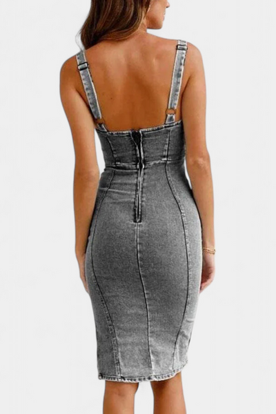 Janessa™ | Vestido Denim Tirantes