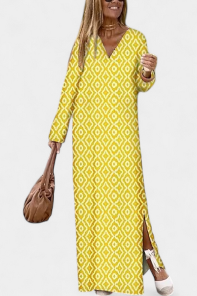 Brisa™ | Vestido Geométrico Largo