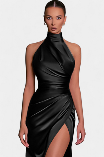 Symone™ | Vestido Halter Abertura