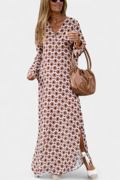 Brisa™ | Vestido Geométrico Largo