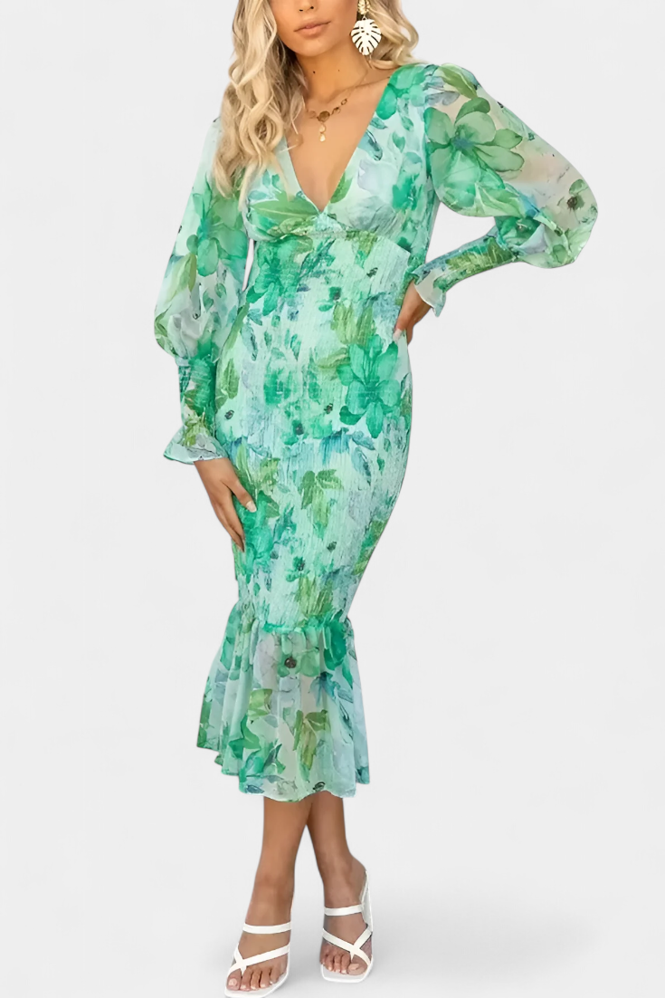 Carly™ | Vestido Fruncido Floral