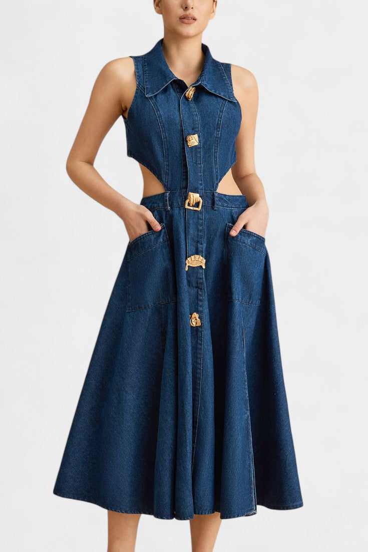 Alia™ | Vestido Mezclilla sin Mangas