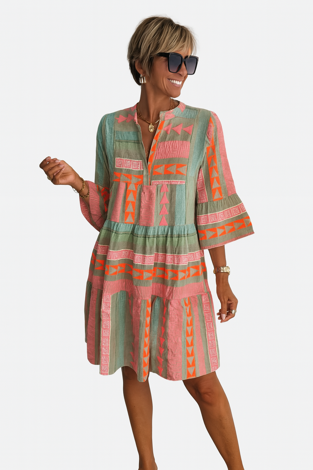 Carmen™ | Boho Colorido Vestido
