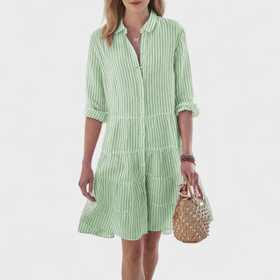 Pilar™ | Vestido Diario a Rayas