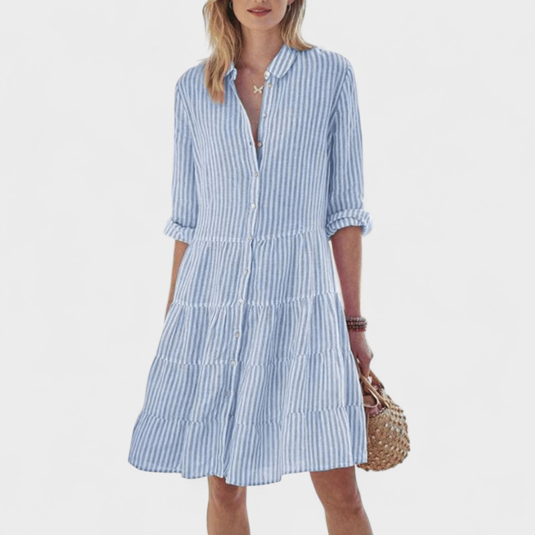 Pilar™ | Vestido Diario a Rayas