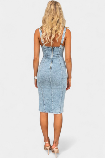Janessa™ | Vestido Denim Tirantes